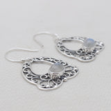 Red Garnet Silver Earrings