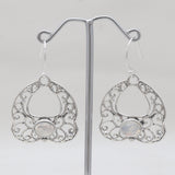 Red Garnet Silver Earrings