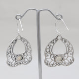 Red Garnet Silver Earrings