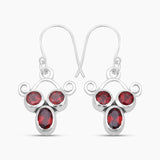 925 Sterling Silver Garnet Earrings