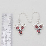925 Sterling Silver Garnet Earrings