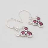 925 Sterling Silver Garnet Earrings
