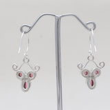 925 Sterling Silver Garnet Earrings