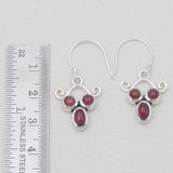 925 Sterling Silver Garnet Earrings