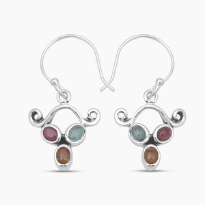 925 Sterling Silver Garnet Earrings