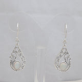 Rainbow Moonstone Silver Earrings