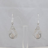 Rainbow Moonstone Silver Earrings