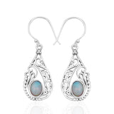 Rainbow Moonstone Silver Earrings