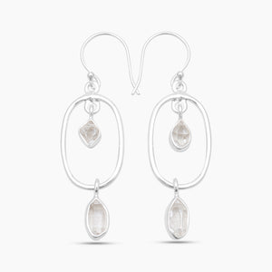 925 Silver Herkimer Quartz Earrings