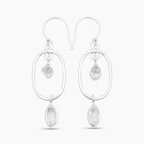 925 Silver Herkimer Quartz Earrings