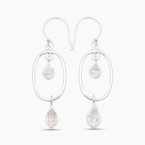 925 Silver Herkimer Quartz Earrings