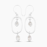 925 Silver Herkimer Quartz Earrings