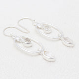 925 Silver Herkimer Quartz Earrings