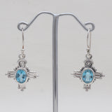 925 Sterling Silver Blue Topaz Earrings