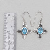 925 Sterling Silver Blue Topaz Earrings
