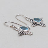 925 Sterling Silver Blue Topaz Earrings