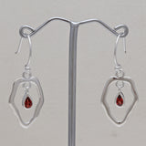 925 Starling Silver Garnet Earring