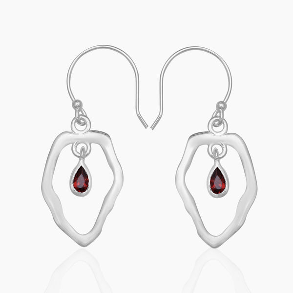 925 Sterling Silver Garnet Earrings