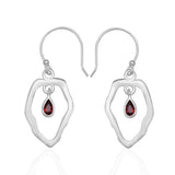 925 Starling Silver Garnet Earring