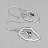 925 Starling Silver Garnet Earring