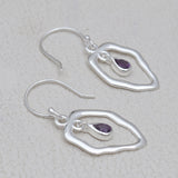 925 Starling Silver Garnet Earring