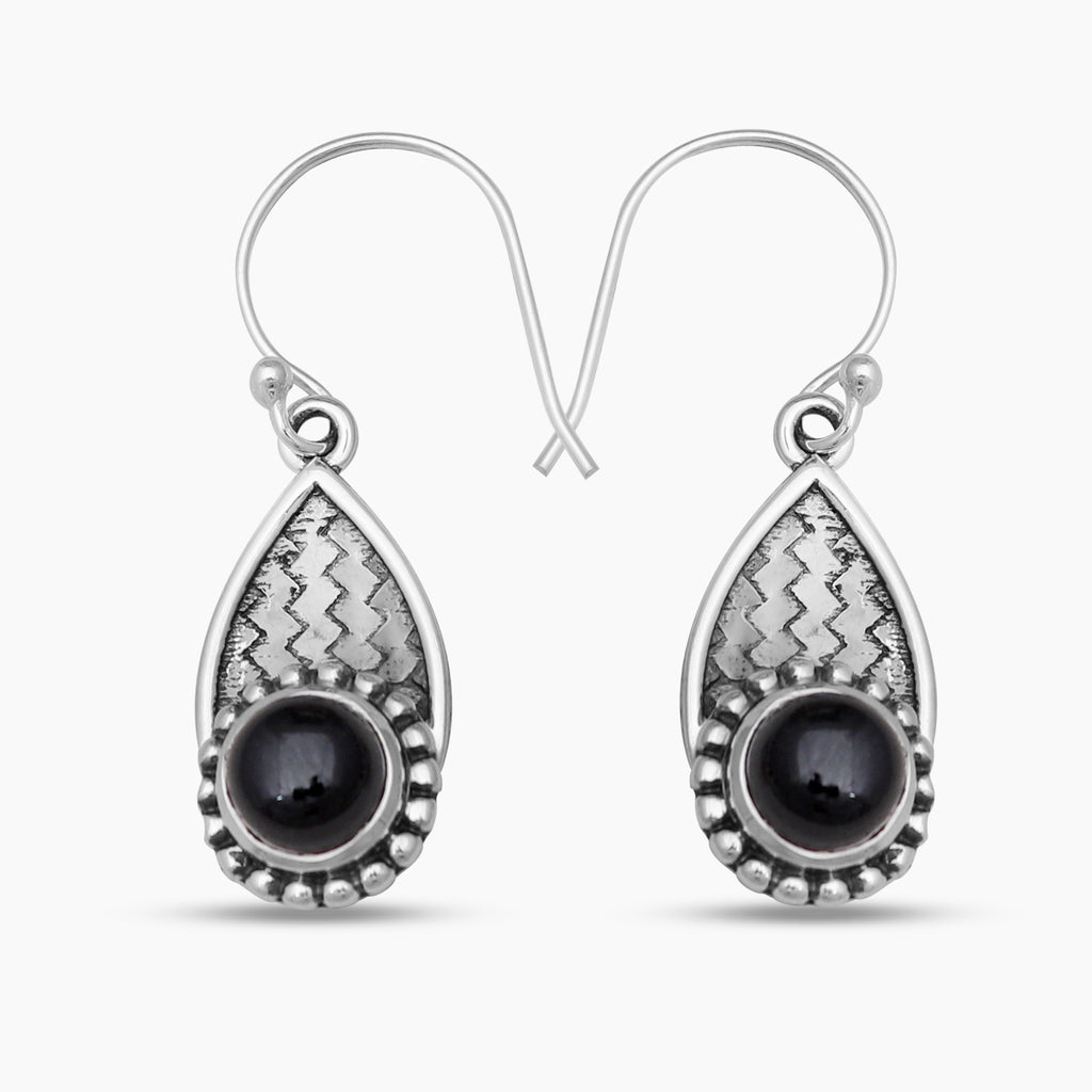 925 Sterling Silver Black Onyx Earrings