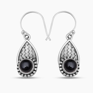 925 Sterling Silver Black Onyx Earrings