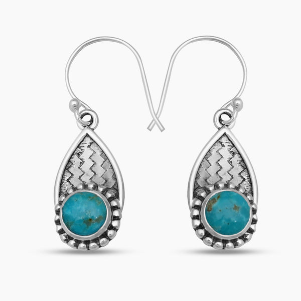 Mexican Turquoise Silver Earrings