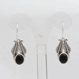 Black Onyx Silver Earrings
