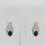 Black Onyx Silver Earrings