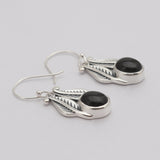 Black Onyx Silver Earrings