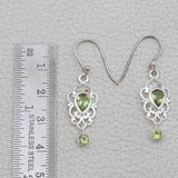 Natural Peridot Silver Earrings