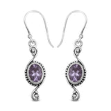 Natural Amethyst Silver Earrings