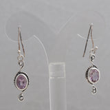 Natural Amethyst Silver Earrings