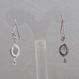 Natural Amethyst Silver Earrings