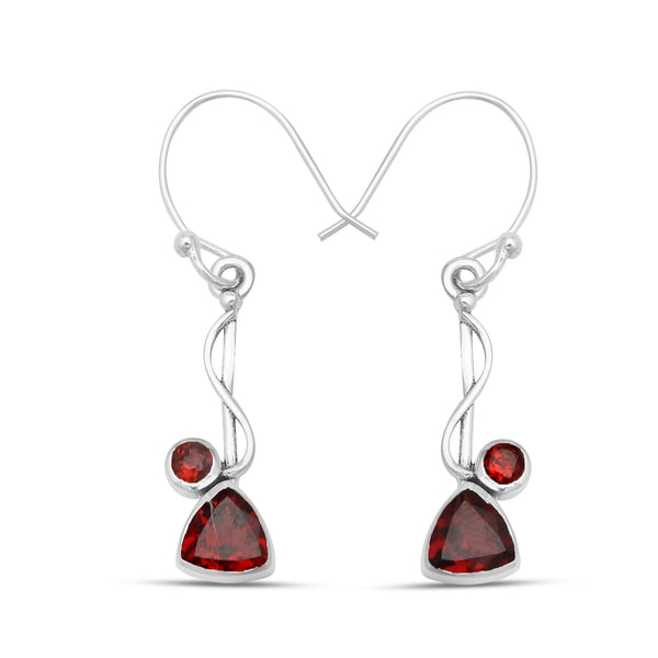 925 Silver Garnet Earrings