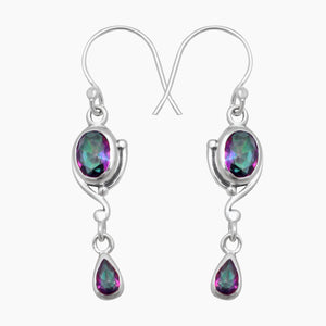 Mystic Quartz Silver Earrings