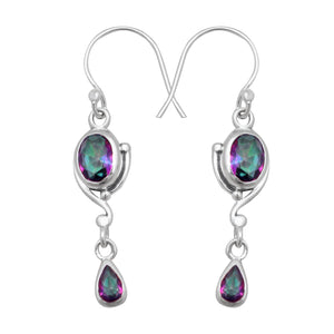 Mystic Quartz  Silver Earrings