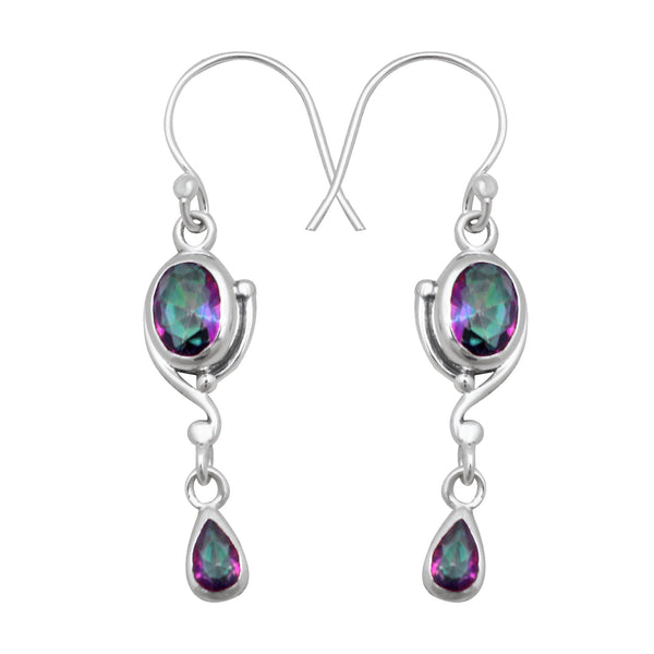 Mystic Quartz  Silver Earrings
