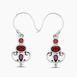 925 Sterling Silver Garnet Earrings