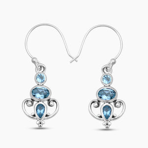 925 Sterling Silver Garnet Earrings