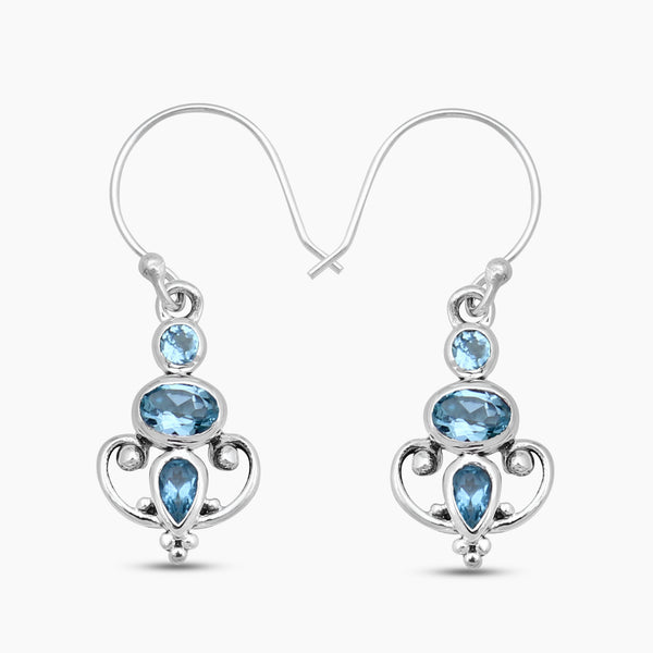 925 Sterling Silver Garnet Earrings