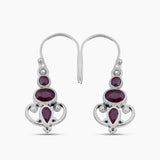 925 Sterling Silver Garnet Earrings