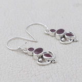 925 Starling Silver Garnet Earring