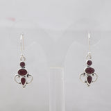 925 Starling Silver Garnet Earring