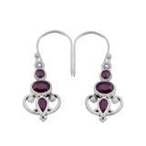 925 Starling Silver Garnet Earring