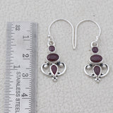 925 Starling Silver Garnet Earring