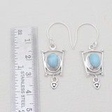 925 Sterling Silver Larimar Designer Earrings