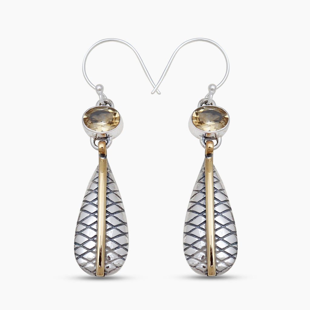 925 Sterling Silver Citrine Earrings