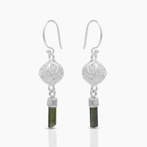 925 Sterling Silver Green Tourmaline Earrings